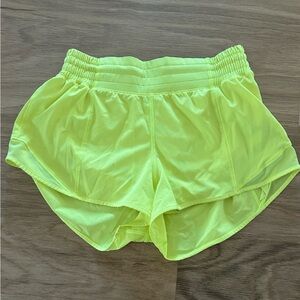 Lululemon Hotty Hot Neon Yellow Women's Shorts size 6